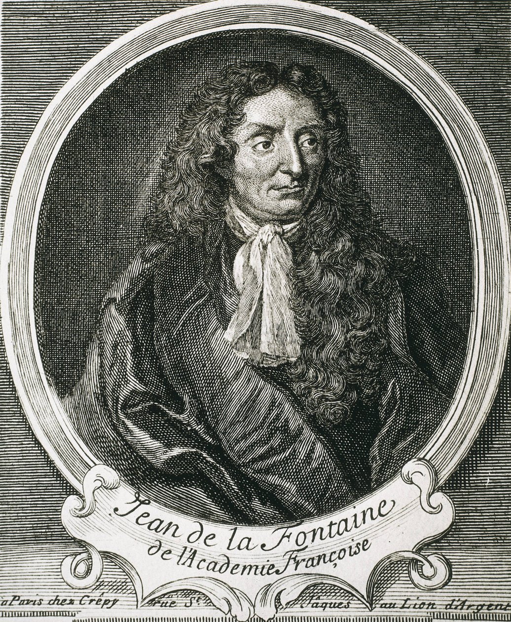 LA FONTAINE, Jean de (1621-1695). Escritor inglés. Aguafuerte de Artist Unknown