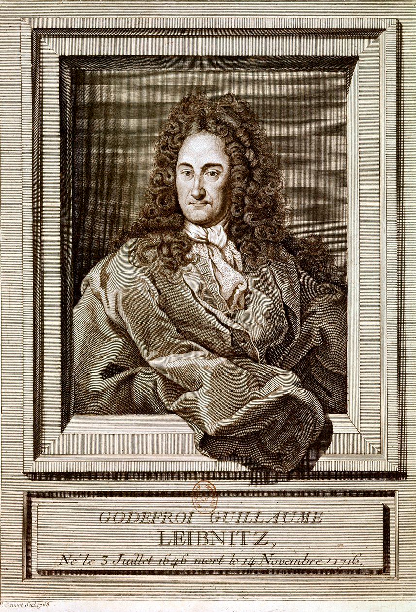 LEIBNITZ Gottfried Wilhelm von: Retrato (aguafuerte) de Artist Unknown