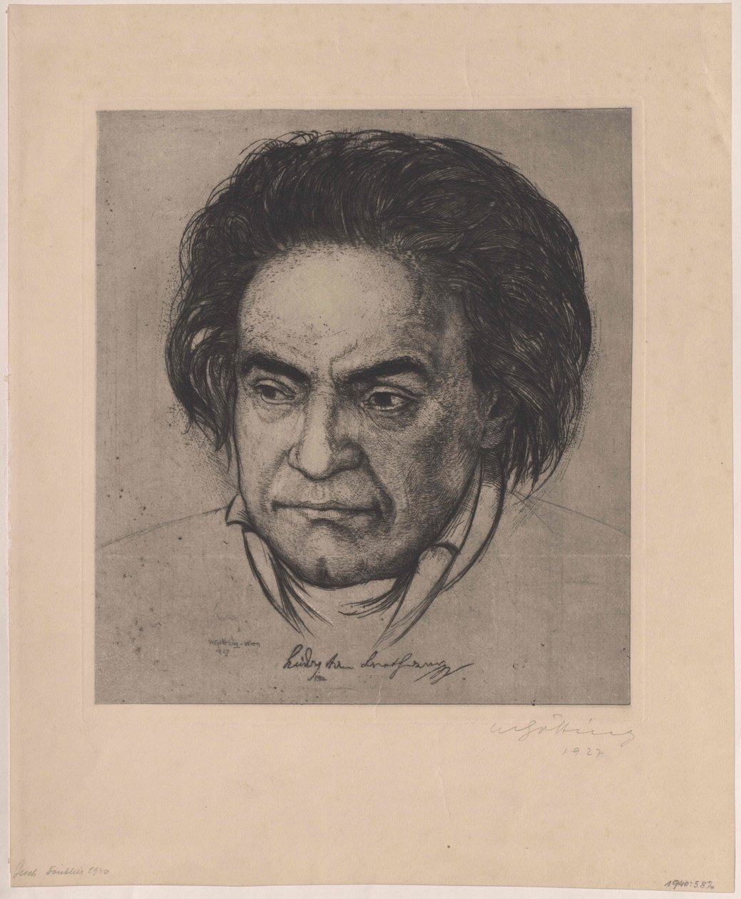 Ludwig van Beethoven (huella) de Artist Unknown