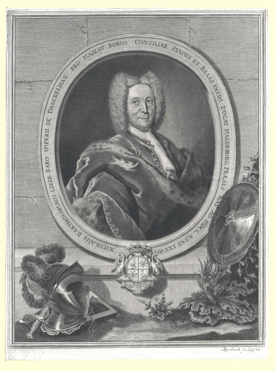 Nikolaus Bartholomew Barón von Danckelmann (huella) de Artist Unknown