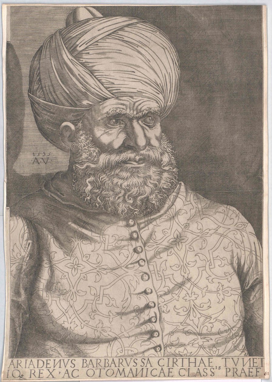 Gobernante otomano en Argel Chaireddin Barbarroja (impresión) de Artist Unknown