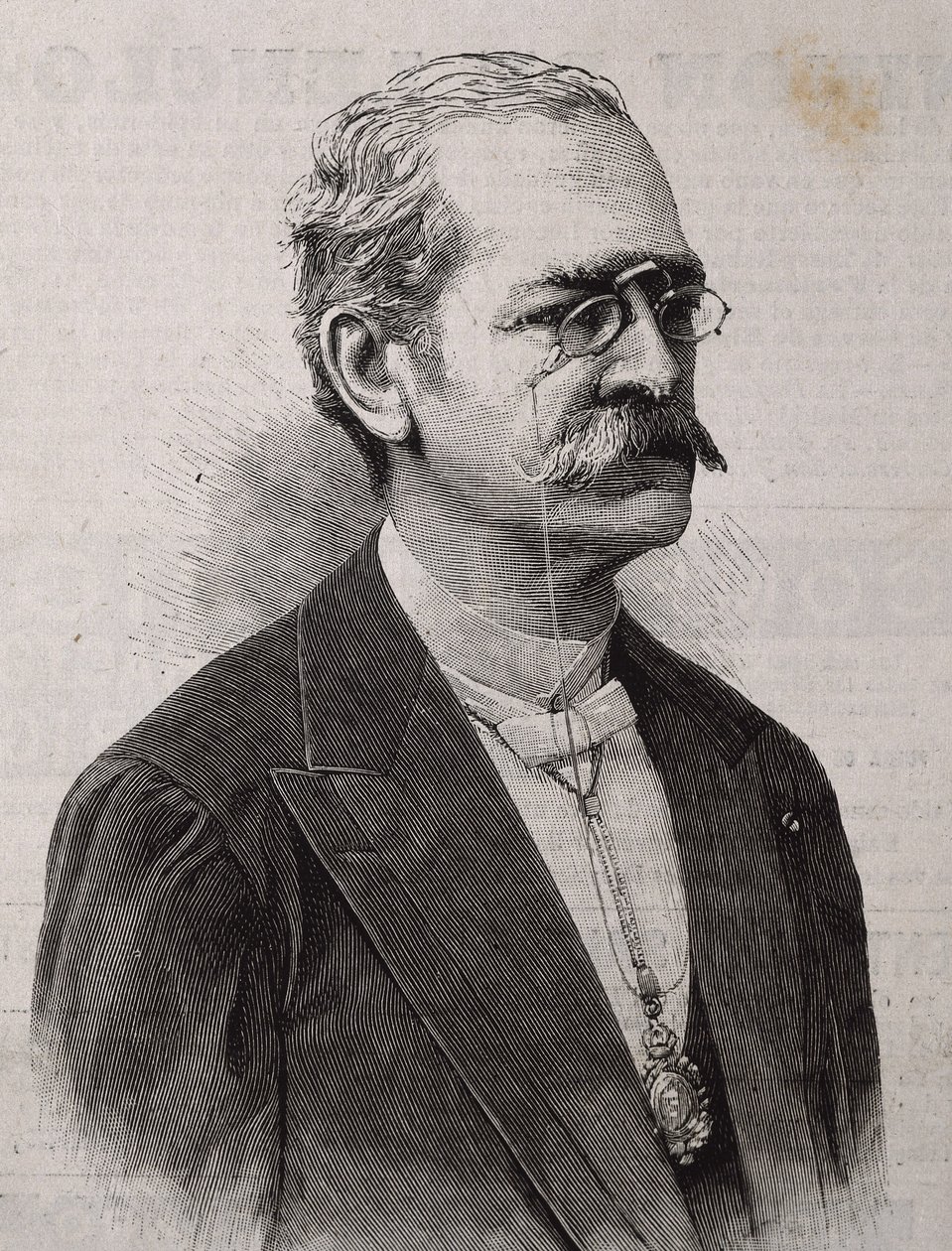 PALMA, Ricardo (1833-1919). Escritor, erudito, bibliotecario y político peruano. Grabado. de Artist Unknown