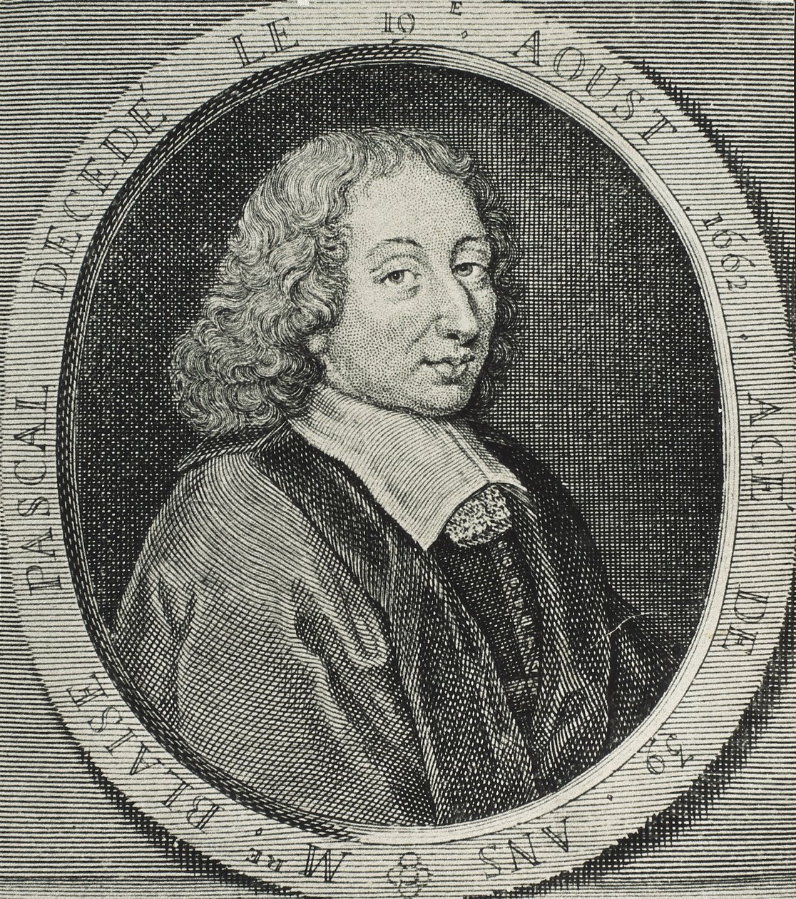PASCAL, Blaise (1623-1662). Matemático, físico y filósofo francés. Grabado de Artist Unknown