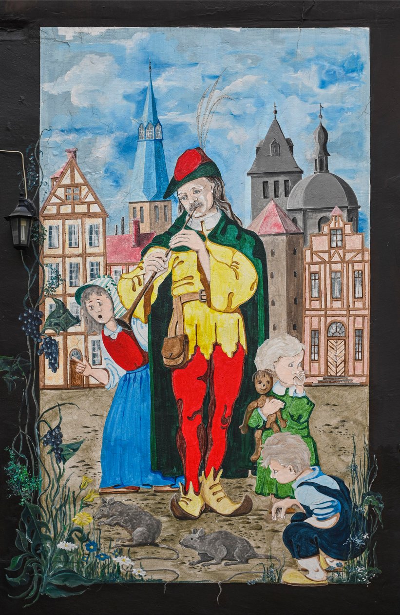 Pintura, Flautista de Hamelin, Baja Sajonia, Alemania, Europa de Artist Unknown