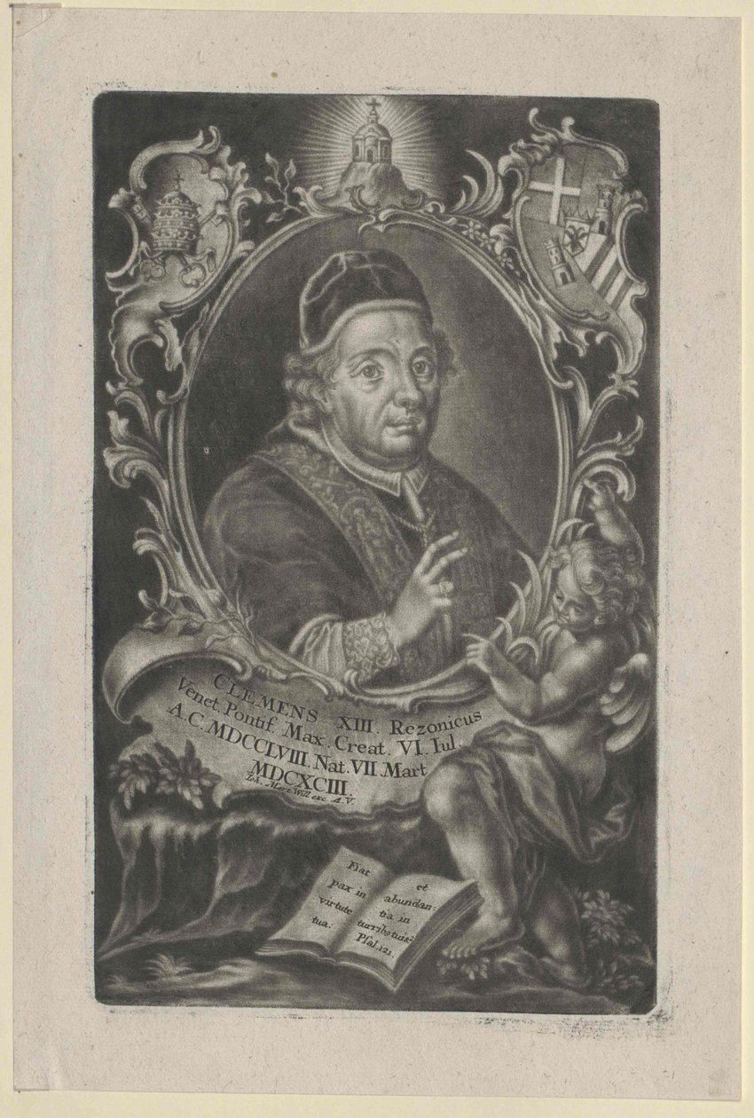 Papa Clemente XIII (impresión) de Artist Unknown