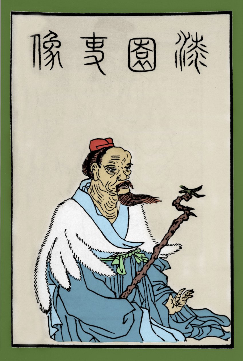 Retrato de Chouang-tseu o Zhuangzi o Zhuang Zhou o Chuang-tzu Pensador chino del siglo IV a.C. de Artist Unknown