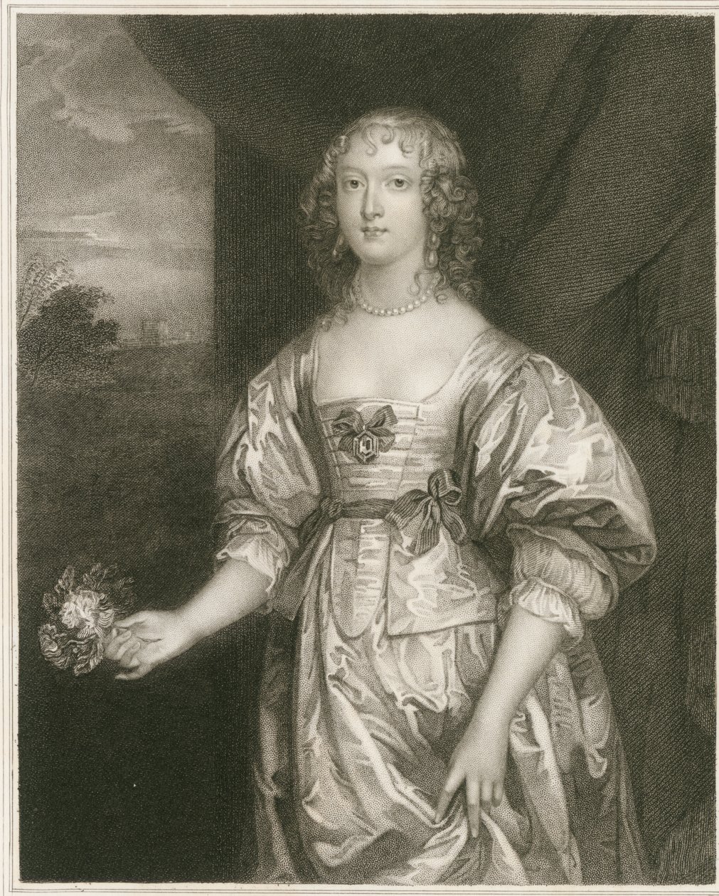 Retrato de Elizabeth Cecil (grabado) de Artist Unknown