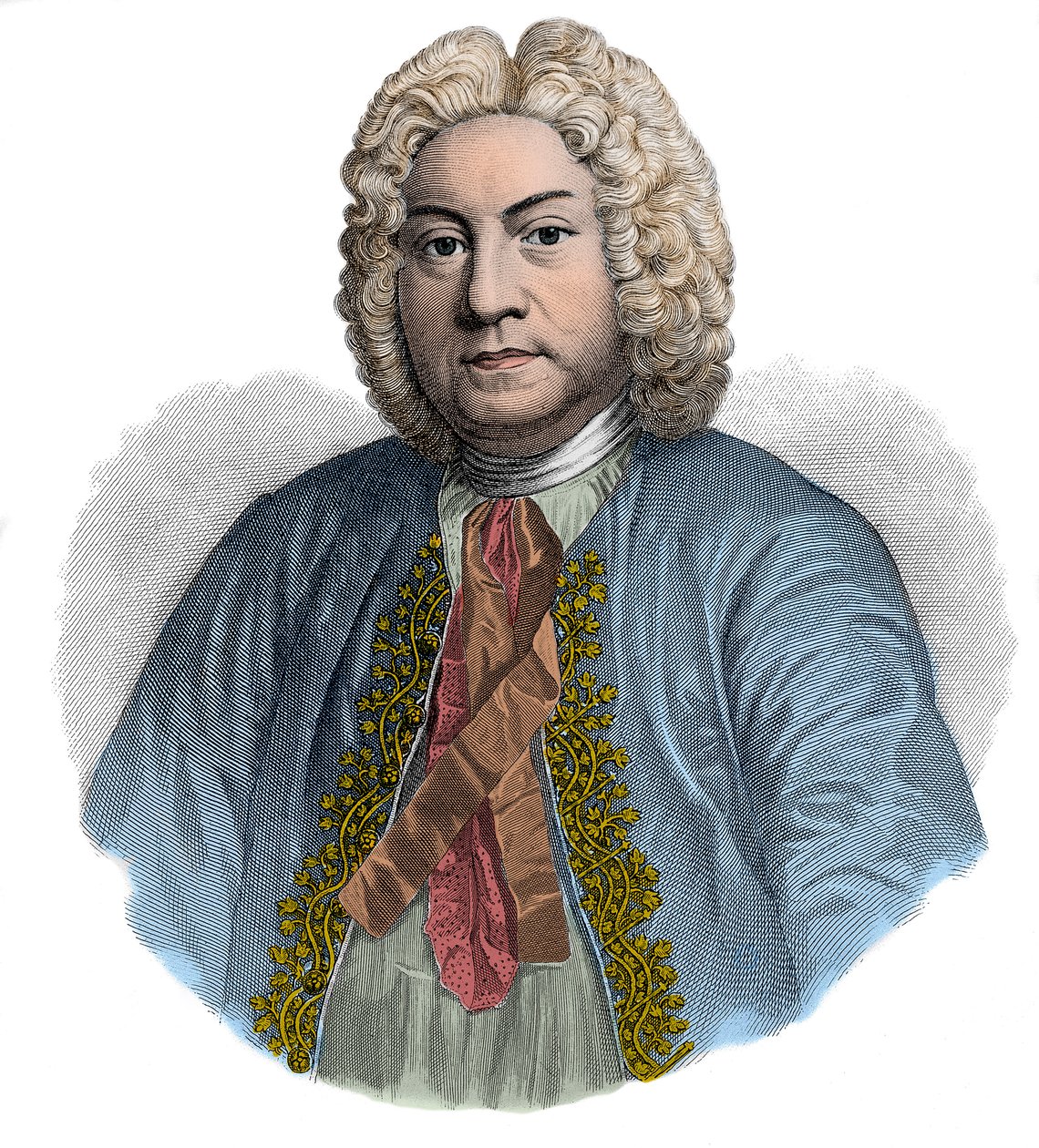 Retrato de FRANCOIS COUPERIN compositor y organista inglés (grabado) de Artist Unknown