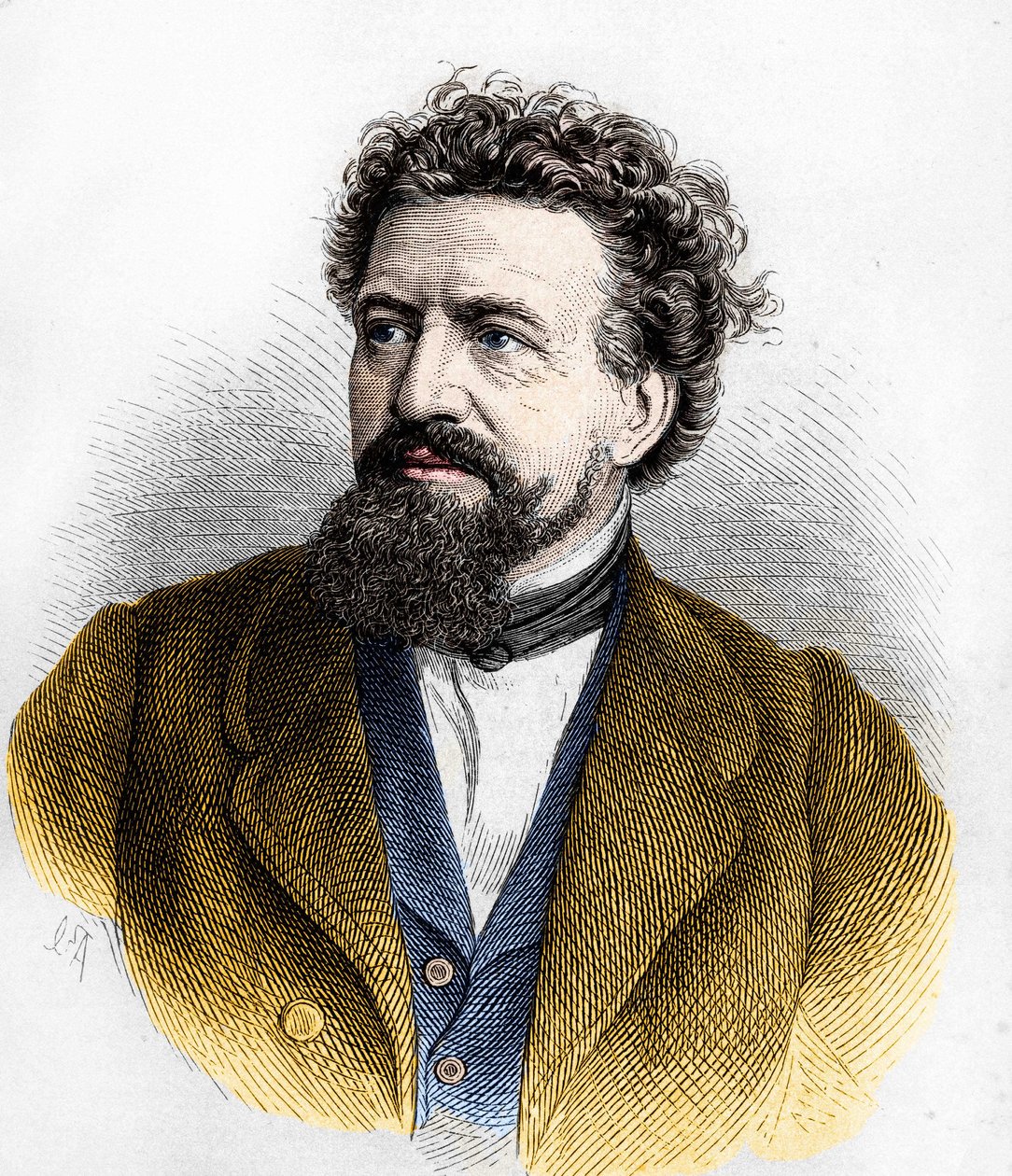 Retrato de Hermann von Lingg . de Artist Unknown