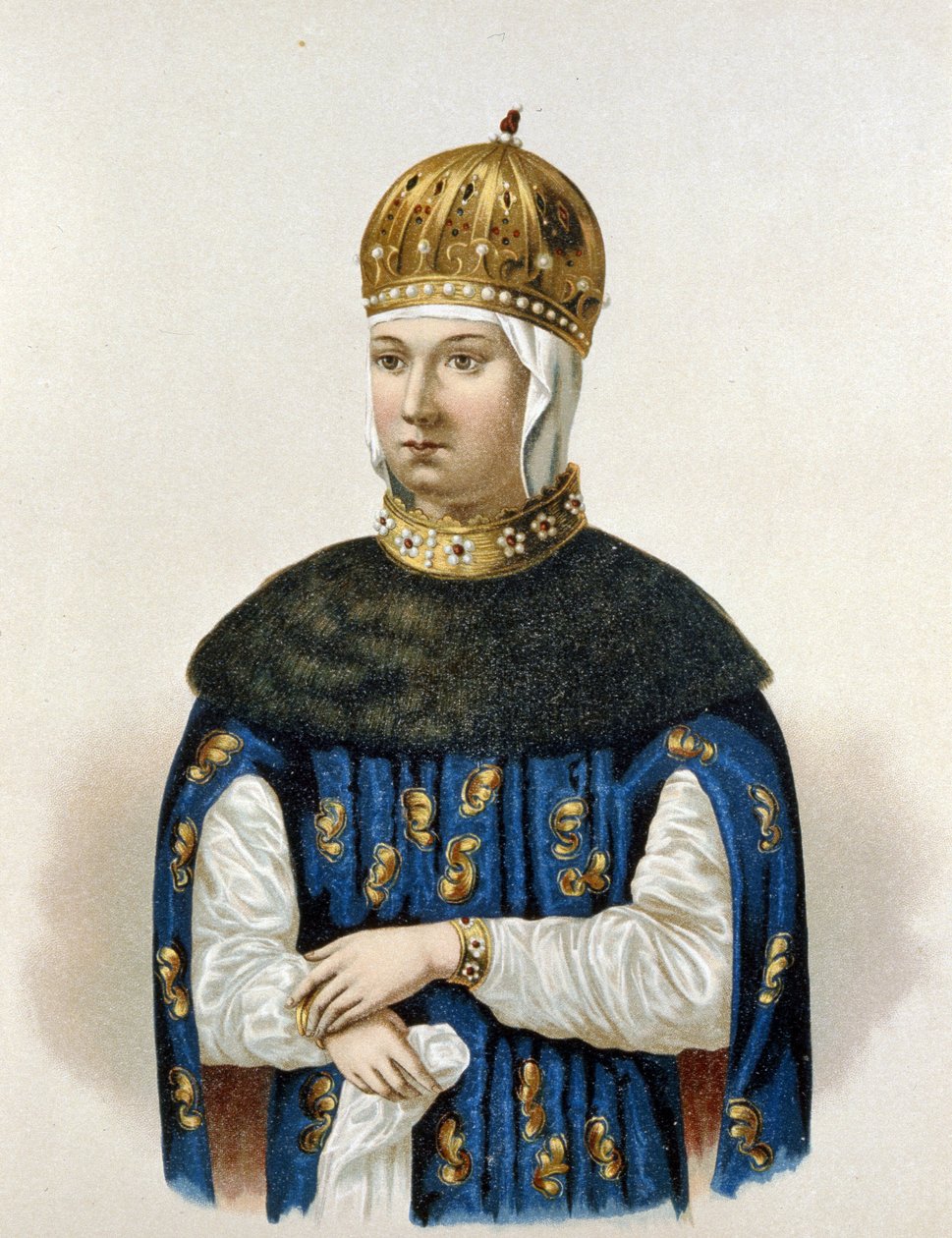 Retrato de Maria Ilyinichna Miloslavskaia (1625-1669) (litografía) de Artist Unknown