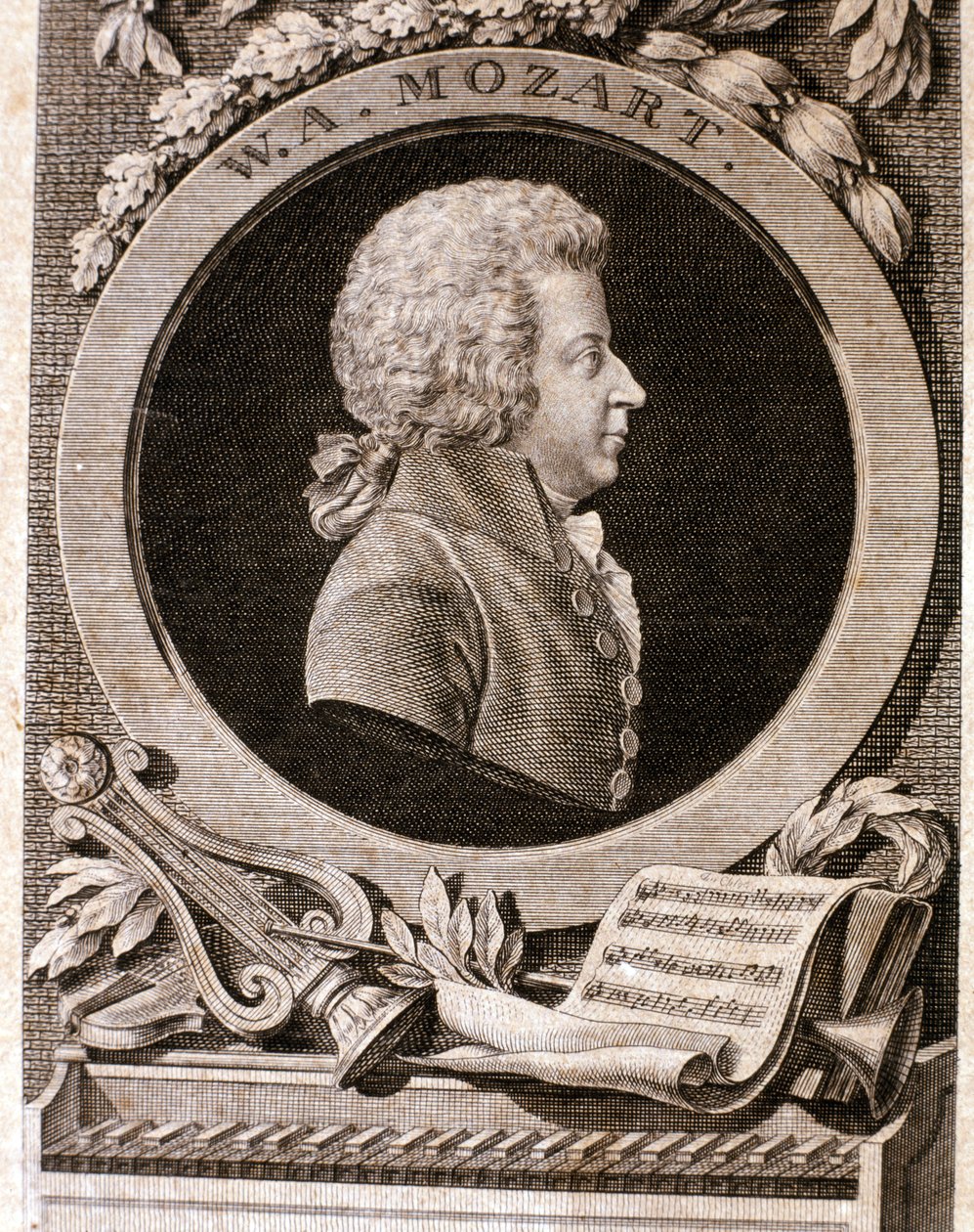 Retrato de Wolfgang Amadeus Mozart (aguafuerte) de Artist Unknown