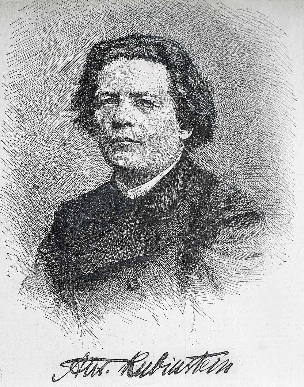 RUBINSTEIN, Antón Grigórievich (1829-1894). Compositor y pianista ruso. Retrato firmado de Anton Rubinstein. Grabado. de Artist Unknown