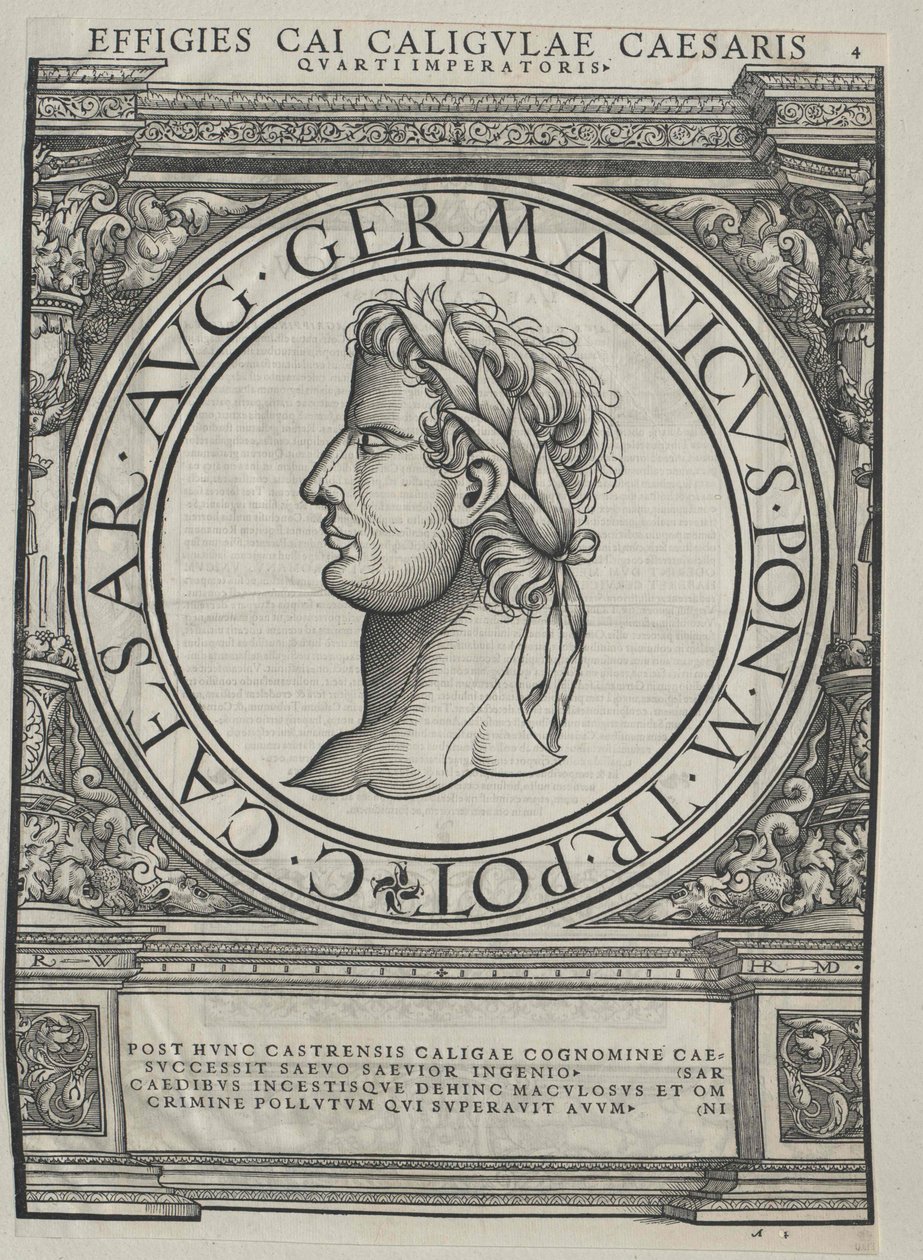 El emperador romano Calígula de Artist Unknown