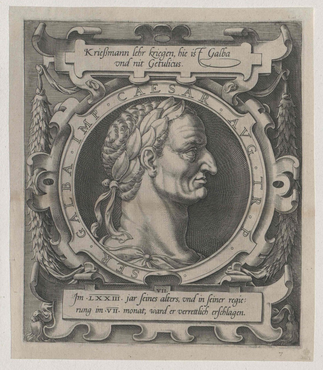El emperador romano Galba (huella) de Artist Unknown