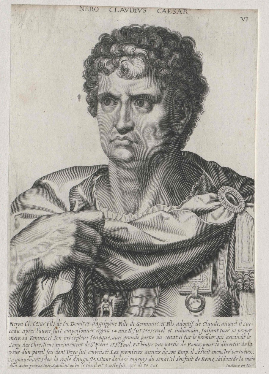 El emperador romano Nerón (huella) de Artist Unknown