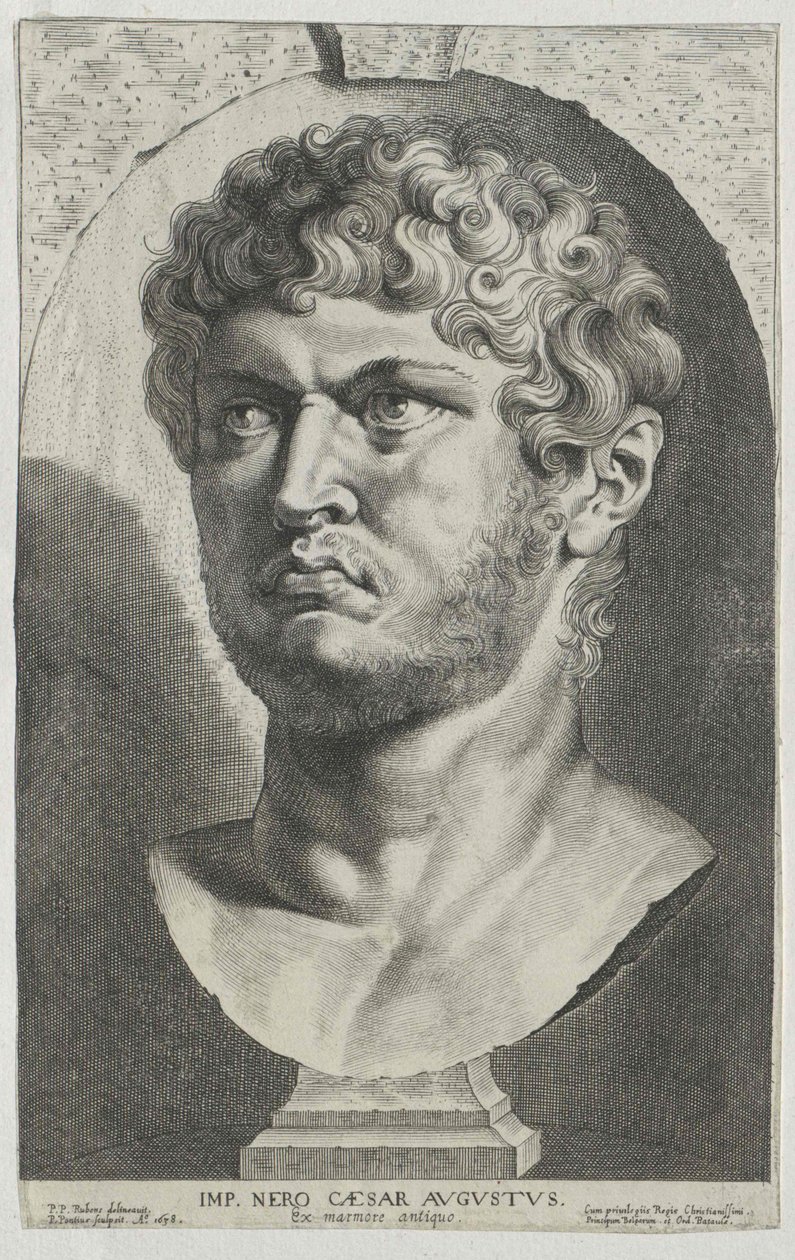 El emperador romano Nerón (huella) de Artist Unknown