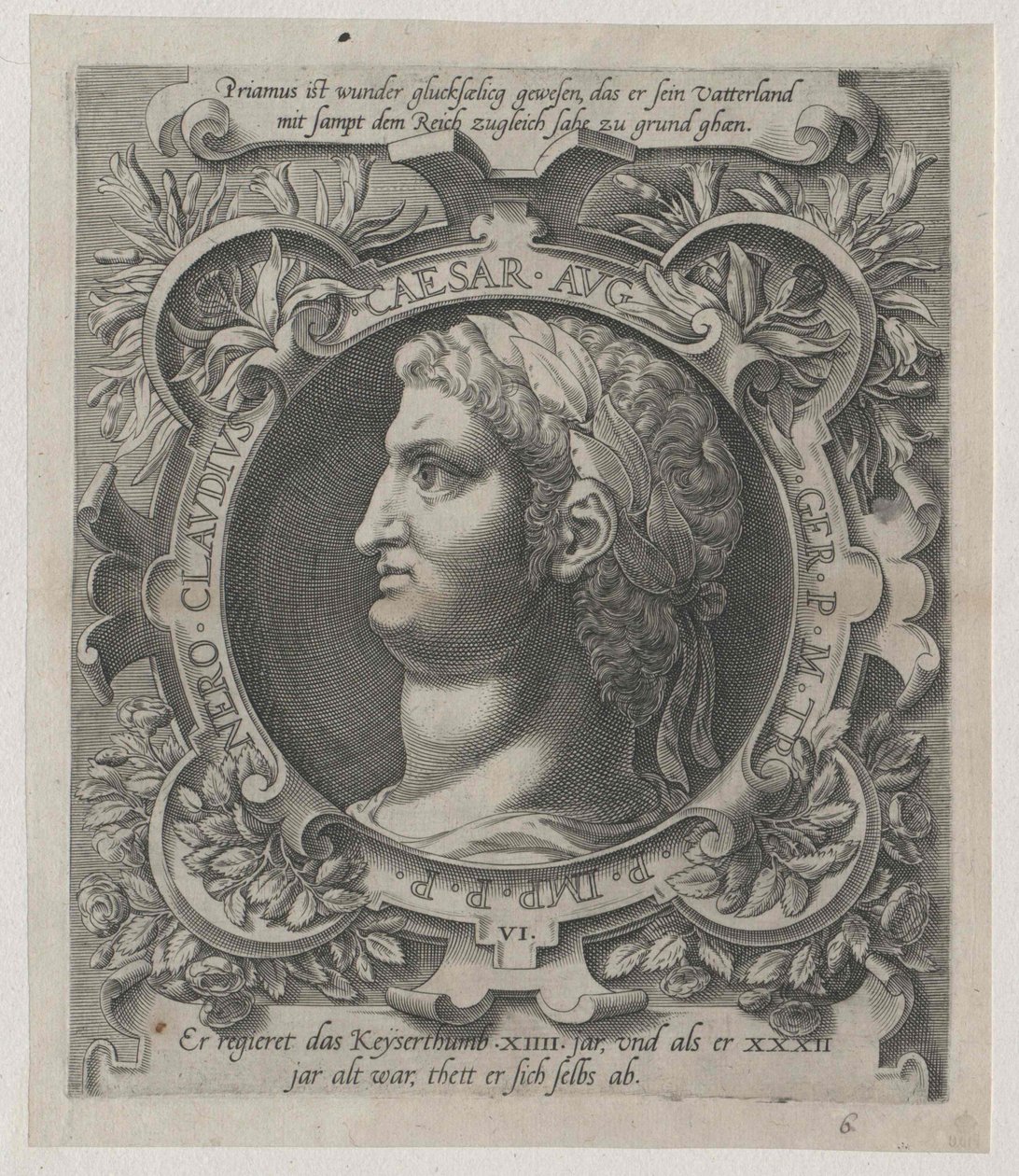 El emperador romano Nerón (huella) de Artist Unknown