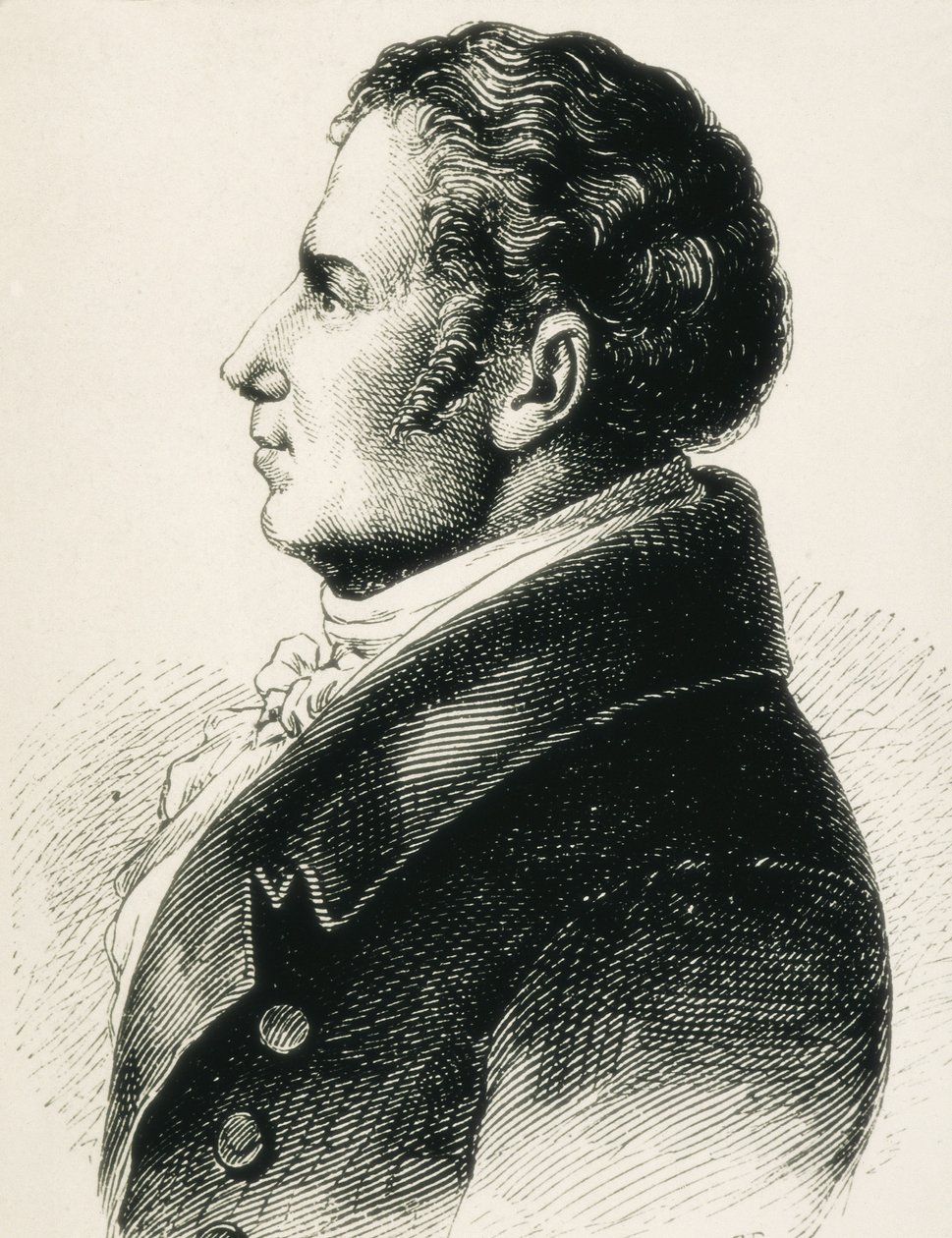 SCHLEGEL, August Wilhelm von (1767-1845). Teórico alemán del Romanticismo. Aguafuerte de Artist Unknown