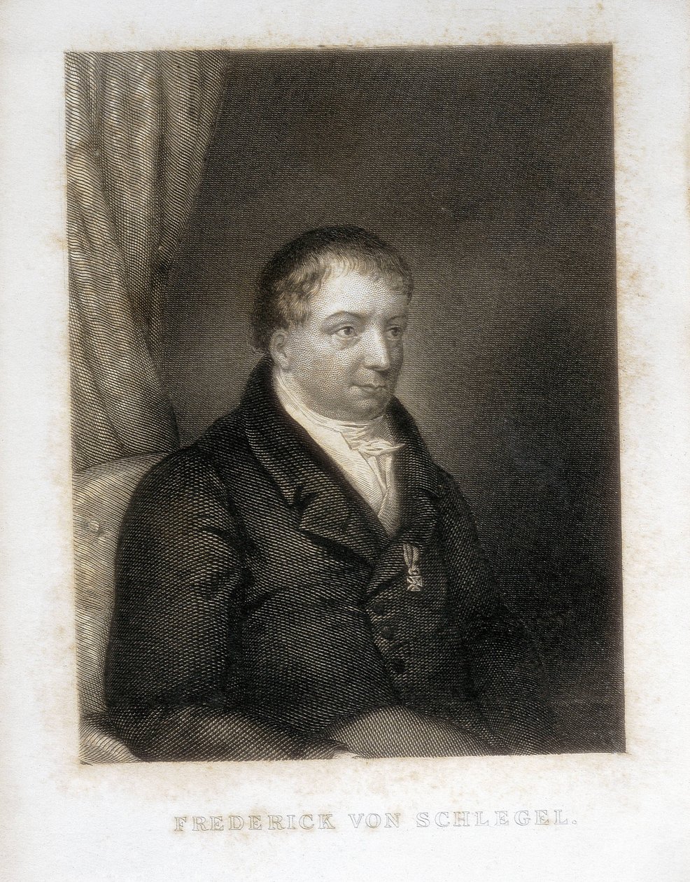 SCHLEGEL, Friedrich von (1772-1829). Poeta, crítico y erudito alemán. Líder crítico del Romanticismo alemán. Grabado. de Artist Unknown
