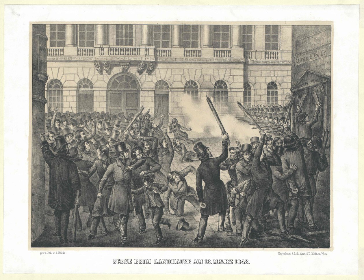 Escena en la casa de campo el 13 de marzo de 1848 de Artist Unknown