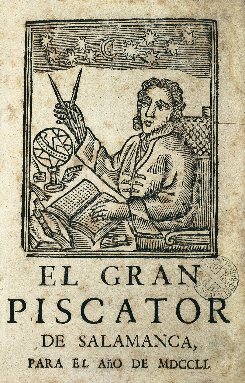 TORRES VILLARROEL, Diego de (1693-1770). Escritor, poeta, dramaturgo, astrólogo, médico, matemático, sacerdote y catedrático español de la Universidad de Salamanca. Portada de "El Gran Piscator de Salamanca para el ano de MDCCLI". Almanaque y predicción an de Artist Unknown