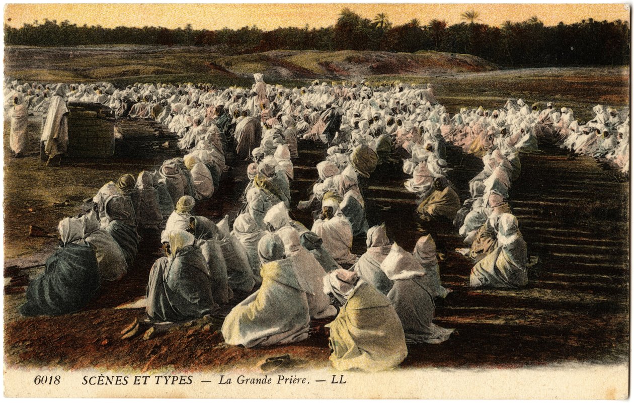La Gran Oración de los Musulmanes, Argelia. Postal de la colección de Selva. de Artist Unknown