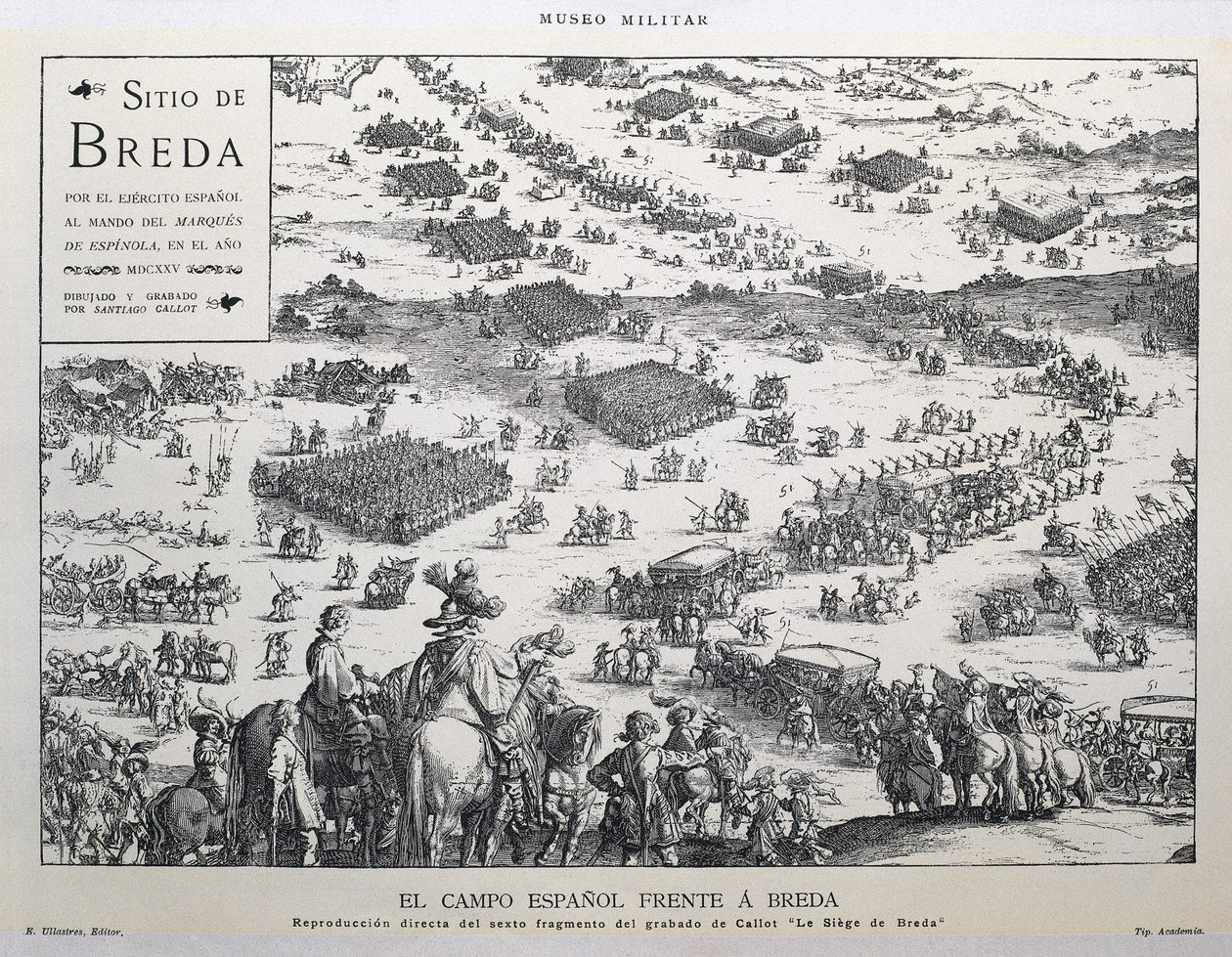 El campo español frente a Breda: reproducción directa del sexto fragmento del grabado de Callot "Le Siege de Breda" (El campo español frente a Breda: reproducción directa del sexto fragmento del grabado de Callot "Le Siege de Breda") de Artist Unknown