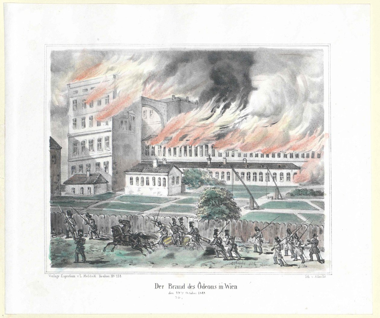 El incendiario del odeón de Viena el 28 de octubre de 1848 de Artist Unknown