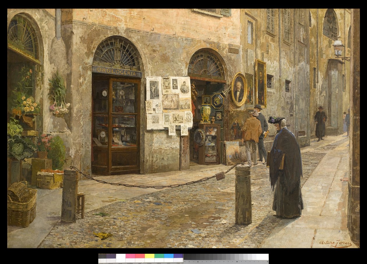Via San Bernardino alle Ossa en Milán, Italia, 1912 de Arturo Ferrari