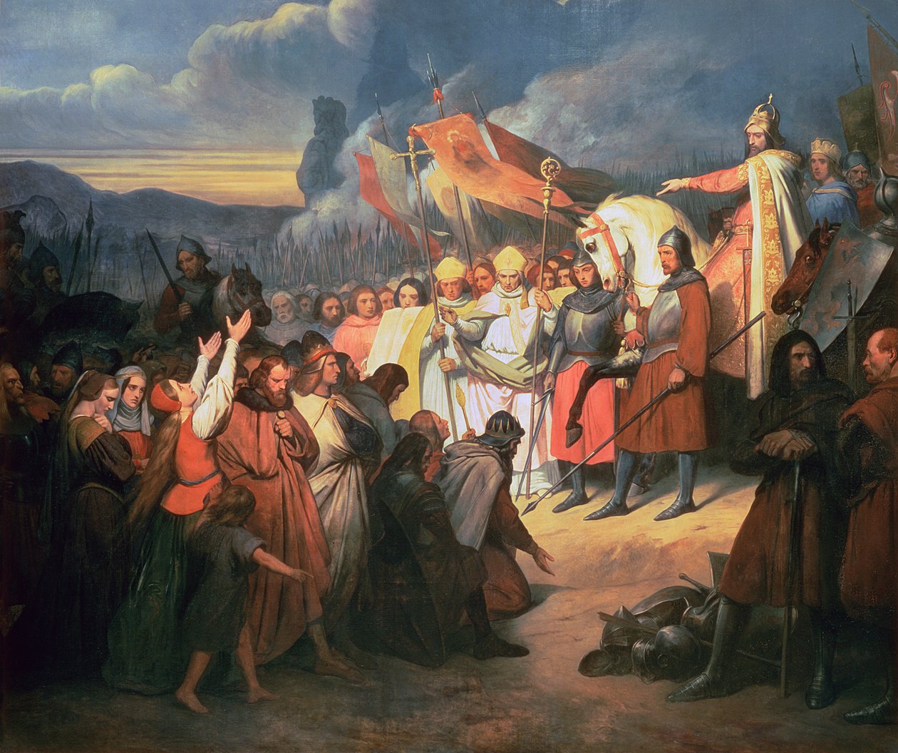 Carlomagno (742-814) Recibiendo la sumisión de Witikind en Paderborn 785 de Ary Scheffer