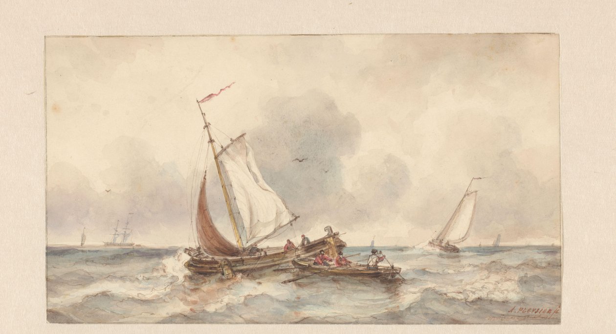 Barcos en el mar de Ary Pleijsier (signed by artist)