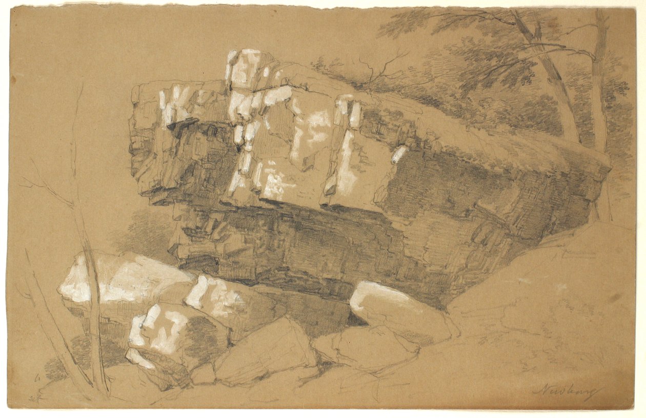 Estudio de rocas, Newburgh, Nueva York, 1849 de Asher Brown Durand