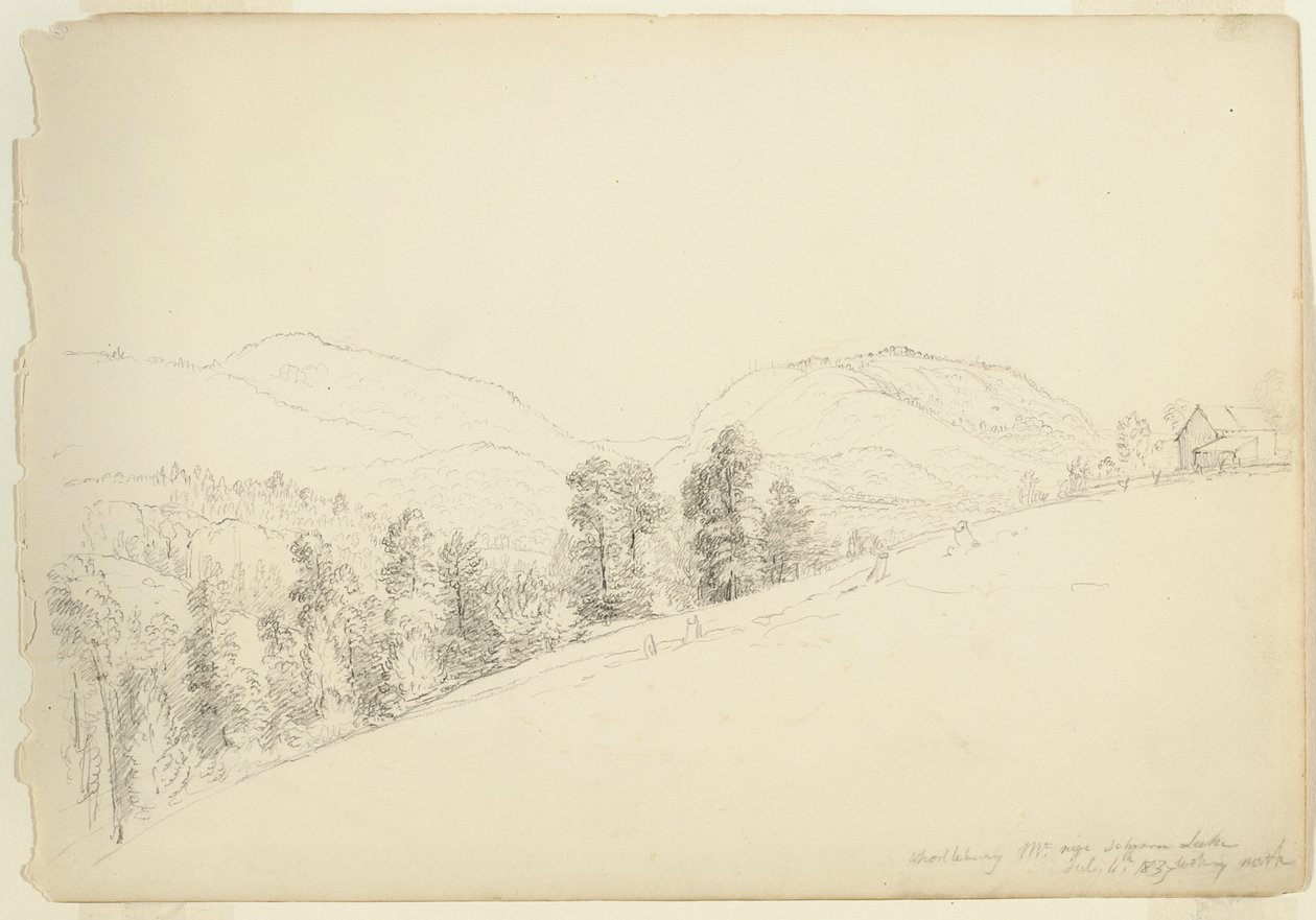 Montaña Whorllebury cerca del lago Schroon, Nueva York, 1837 de Asher Brown Durand
