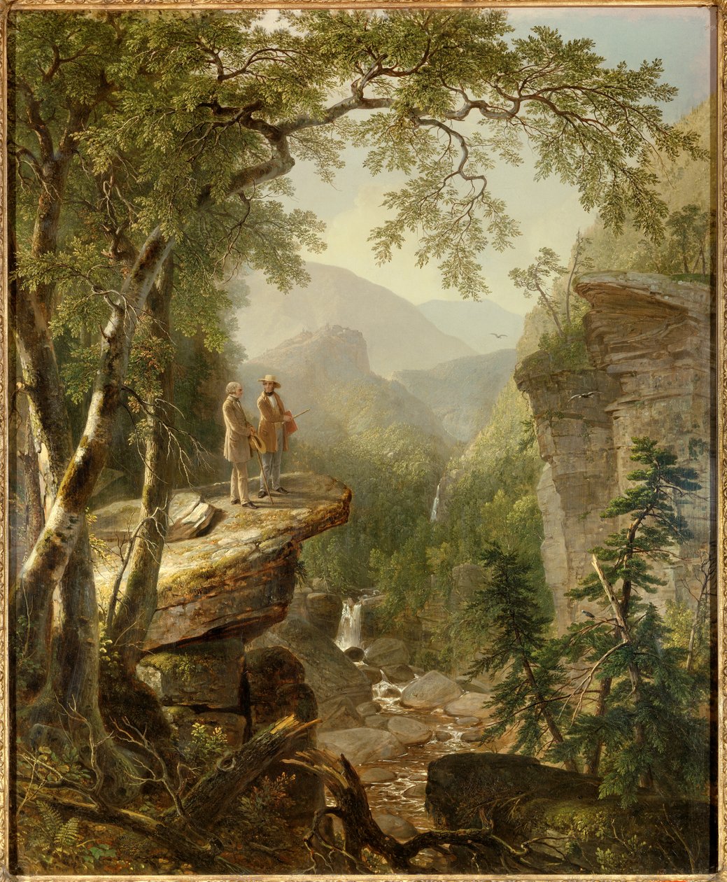 Hermandad del Espíritu El pintor Thomas Cole (1801-1848) y el poeta William Cullen Bryant (1794-1878) interactúan en un paisaje romántico de Asher Brown Durand