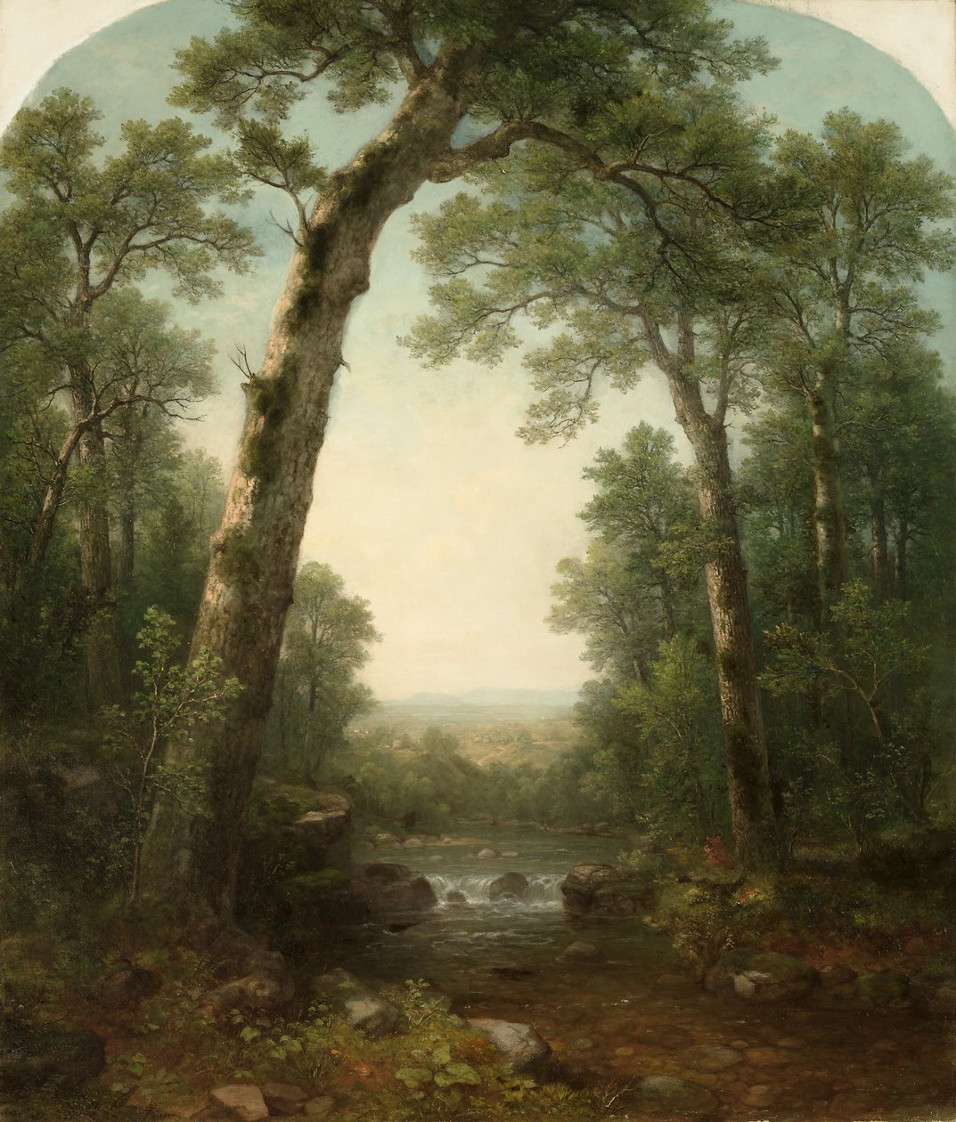 Arroyo del bosque con vista, 1872 de Asher Brown Durand