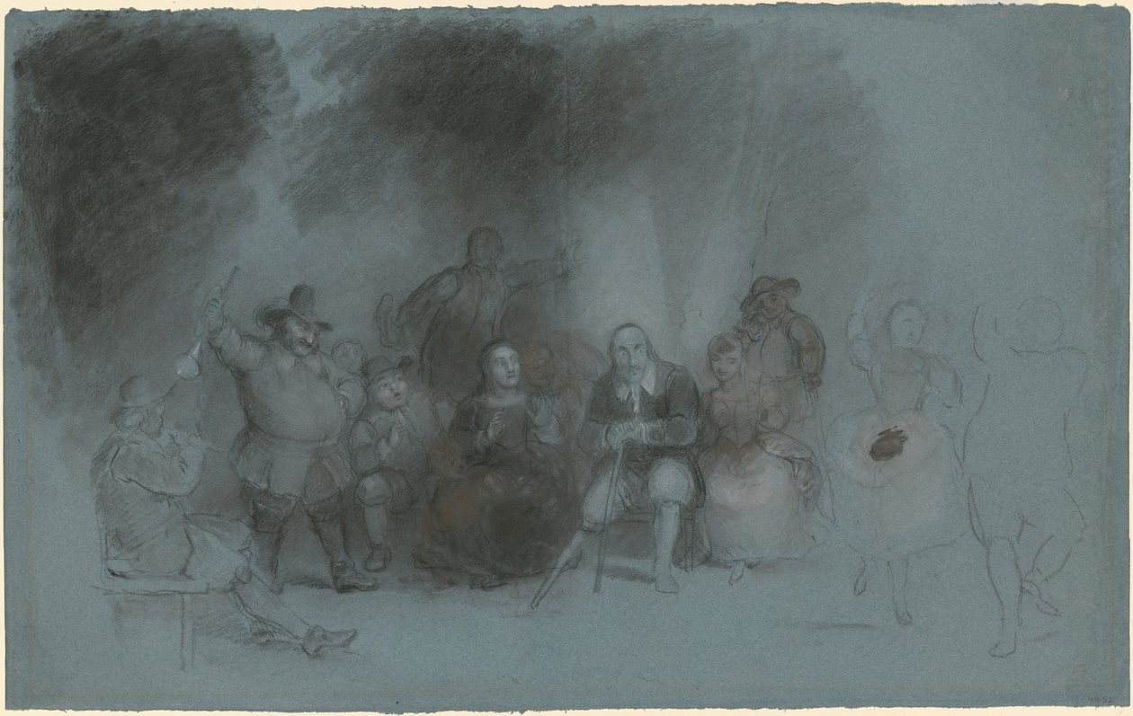 Estudio para "Baile en la batería en presencia de Peter Stuyvesant" de Asher Brown Durand