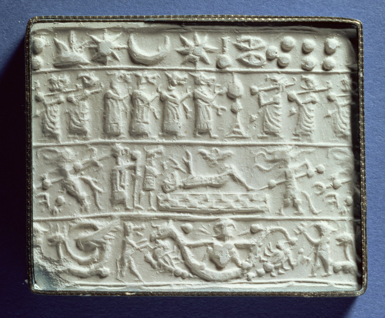 Impresión de sello cilíndrico, periodo neoasirio de Assyrian School