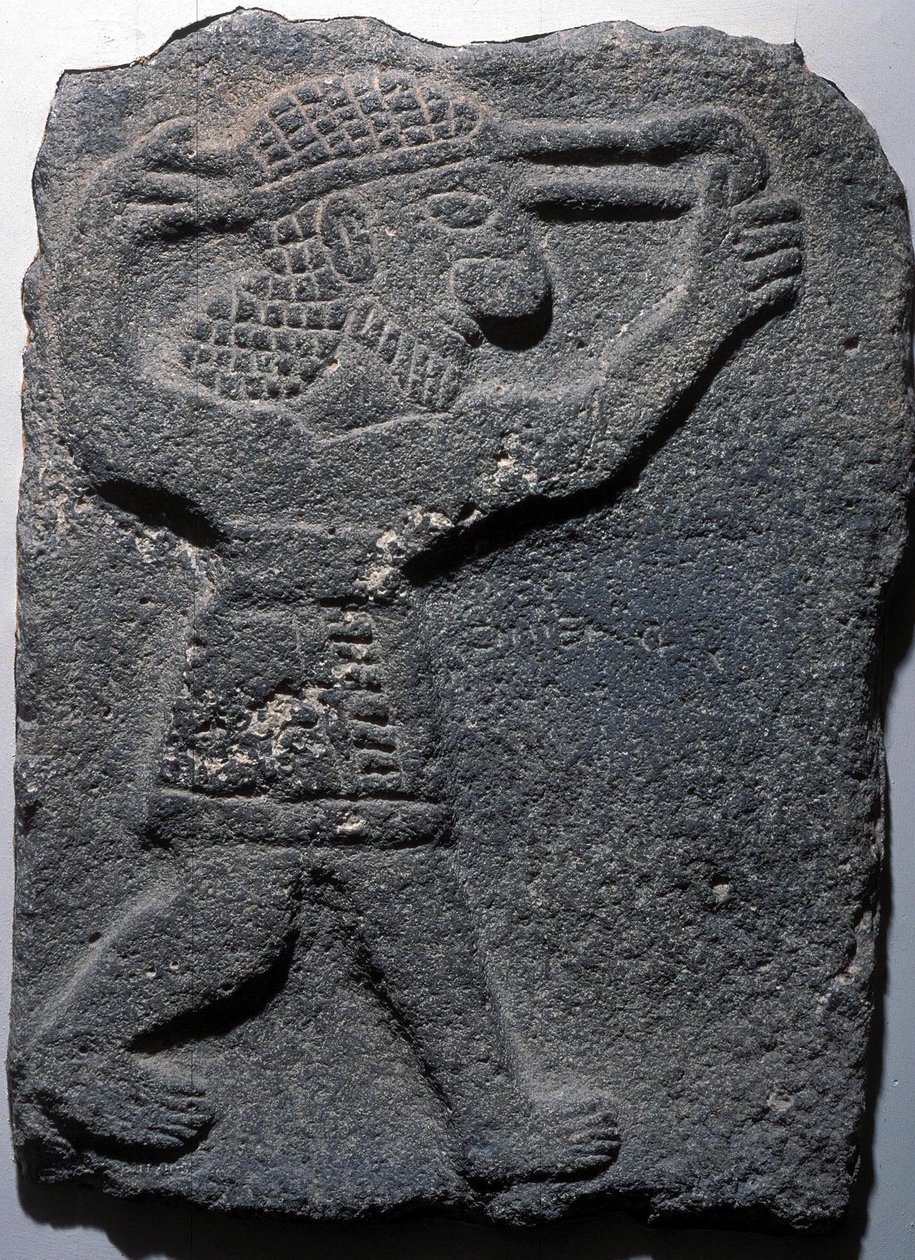 Figura disparando una honda, Tel Halaf de Assyrian