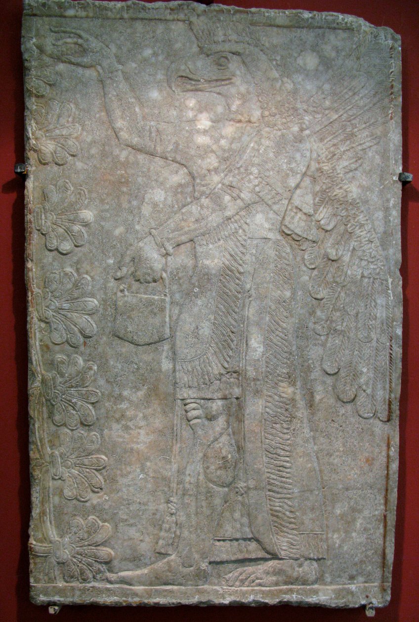 Relieve del palacio de Ashurnasirpal II en Kalhu, Nimrud de Assyrian Art.