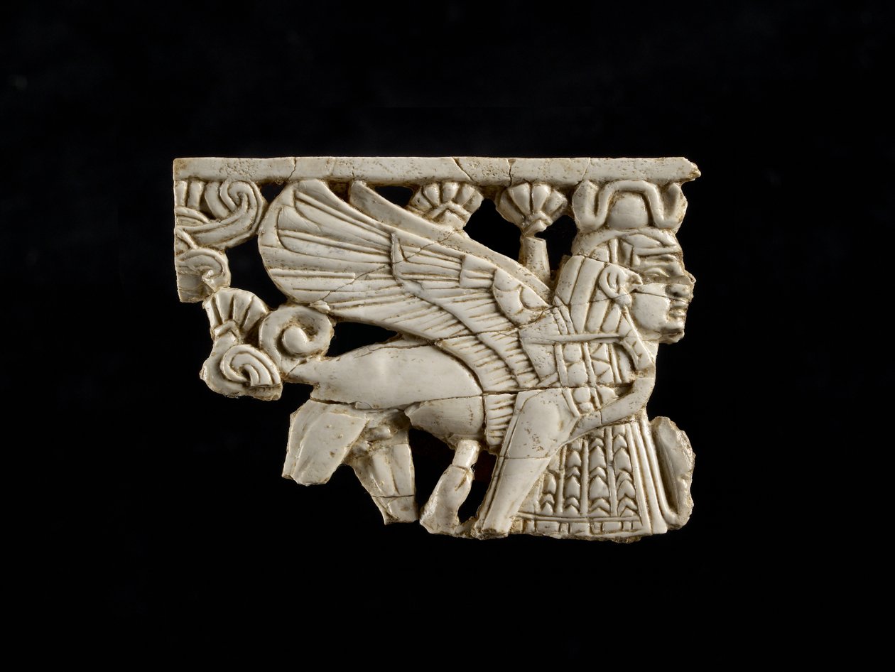 Fragmento de esfinge de Fort Shalmaneser, Nimrud, asirio, siglo VIII a.C. de Assyrian School