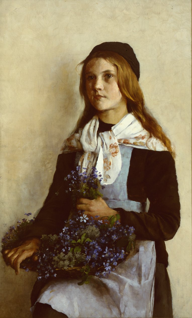 La niña anémona azul (pintura) de Asta Nørregaard