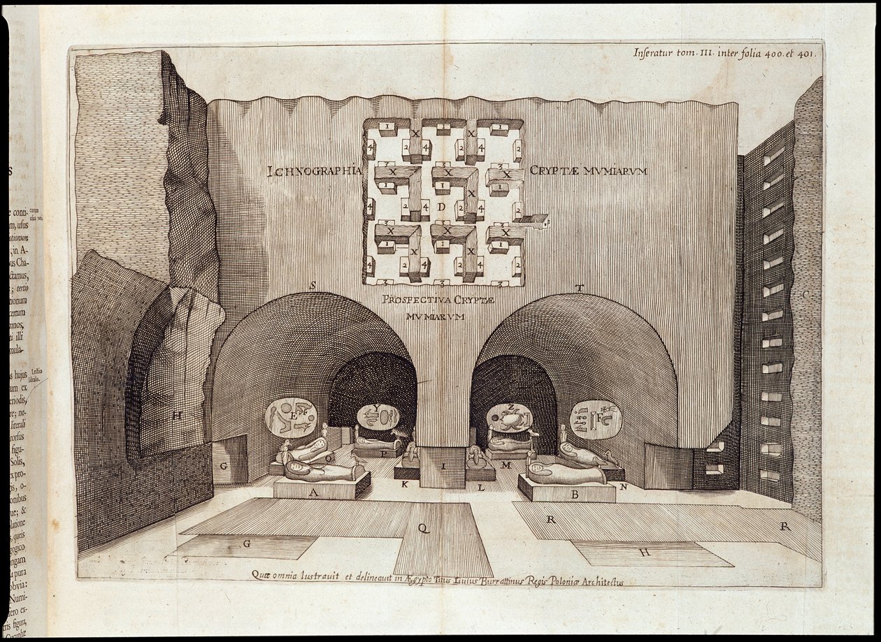 Interior de una Pirámide - en "Sphynx mystagoga" por Athanase Kircher de Athanasius Kircher