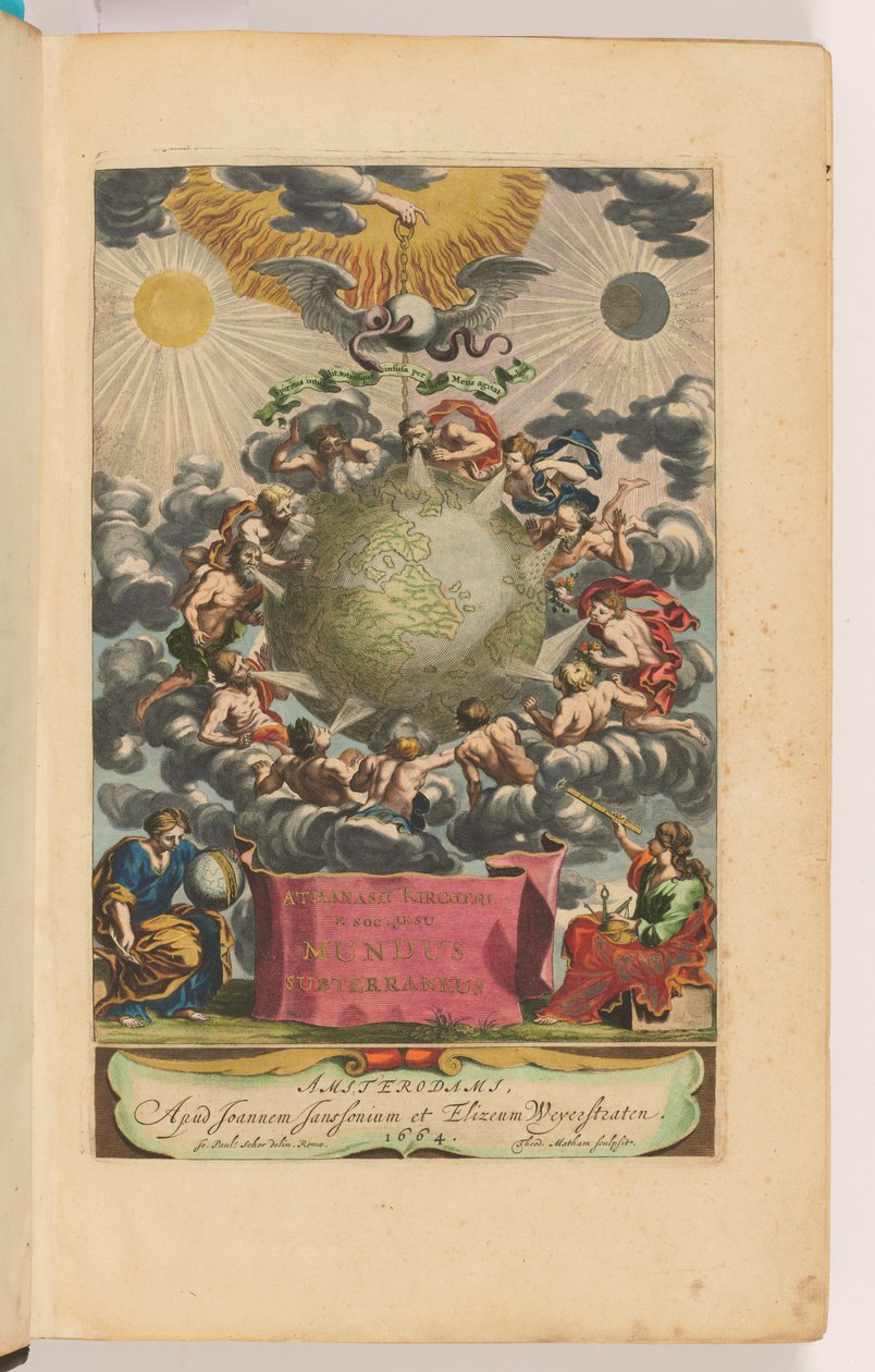 Portada de Mundus Subterraneus de Athanasius Kircher