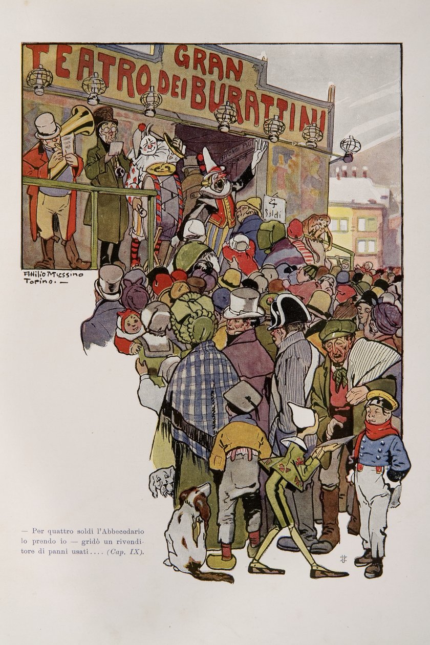 Ilustración de Pinocho de Attilio Mussino