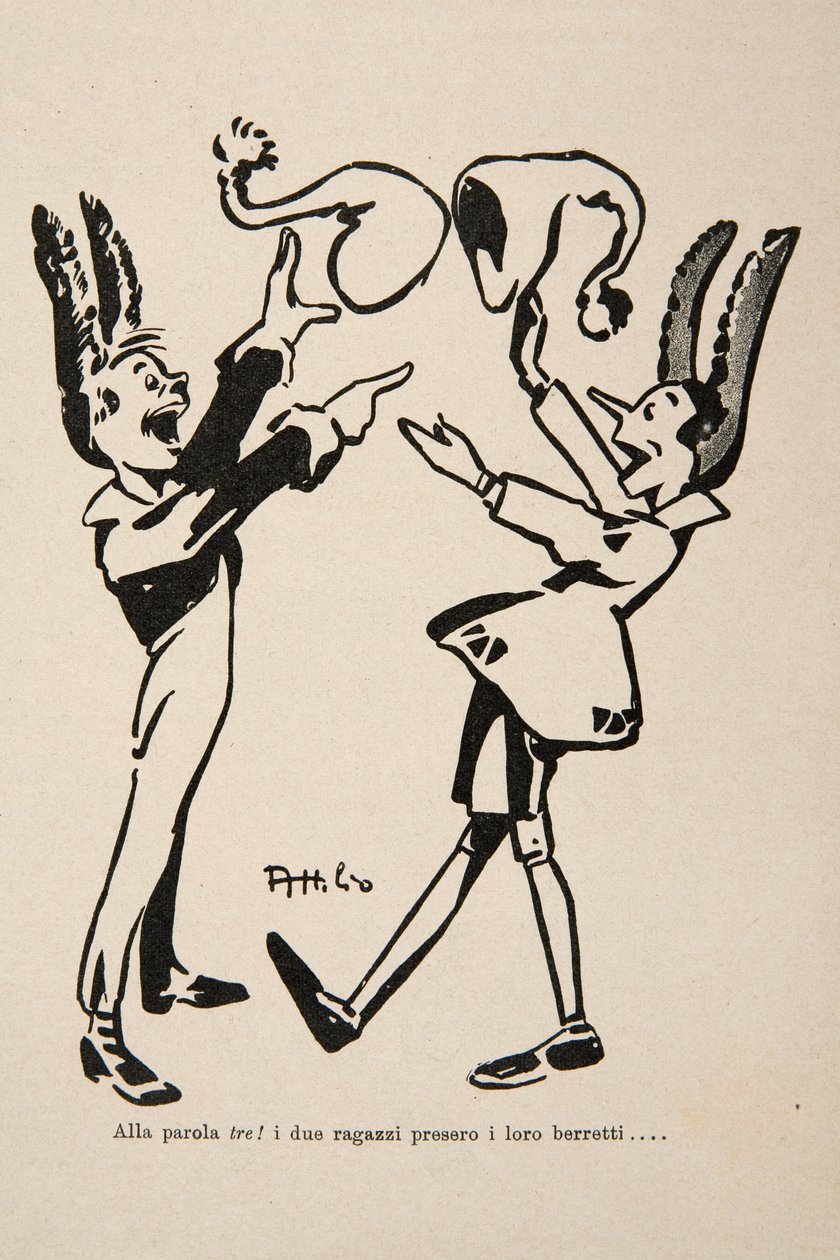 Pinocho y Candlewick, ilustración de "Pinocho" de Attilio Mussino