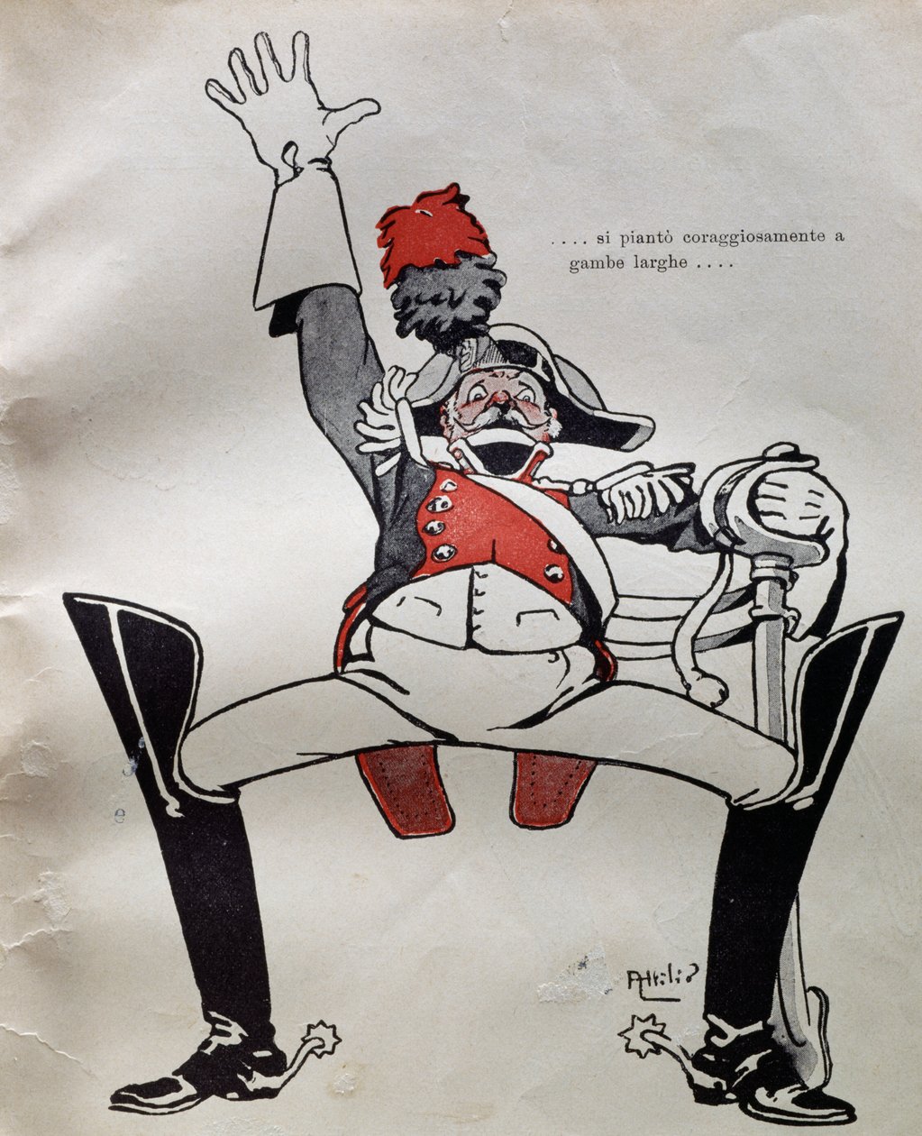 Agente de policía con uniforme completo, de Las aventuras de Pinocho, de Carlo Collodi, Italia. de Attilio Mussino