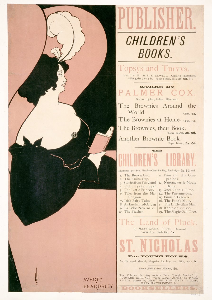 Anuncio de libros infantiles, 1894 de Aubrey Beardsley