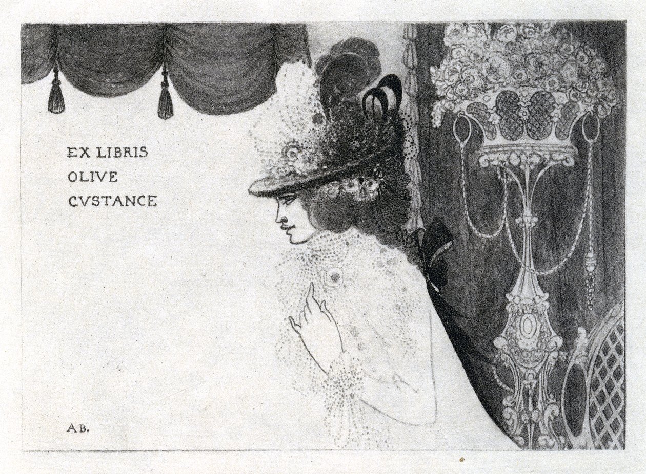 Diseño para una exlibris para Olive Custance de Aubrey Beardsley