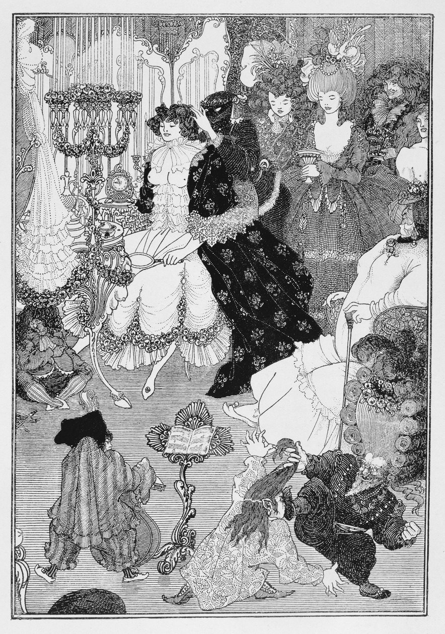 Ilustración, probablemente de La Batalla de los Beaux y las Belles, c.1896 de Aubrey Beardsley