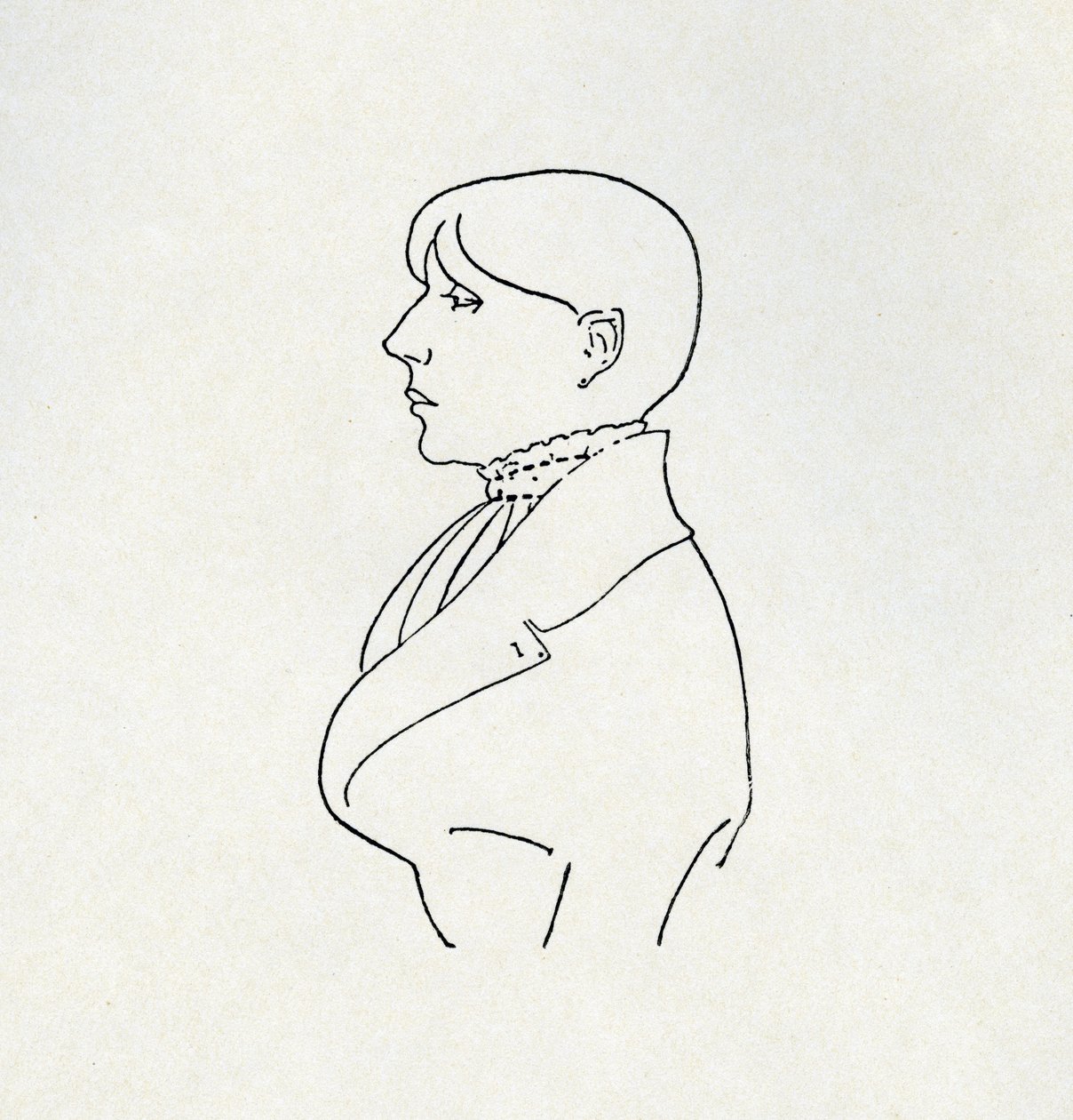 Retrato del artista en contorno de Aubrey Beardsley